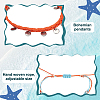 4 Sets 4 Colors 304 Stainless Steel & Alloy Wave & Flat Round Charm Bracelet BJEW-AN0001-34-3