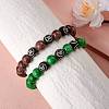 Green Natural Yellow Jade Round Beaded Stretch Bracelet BJEW-SW00077-10-4