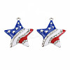 Rack Plating Alloy Enamel Pendants PALLOY-N172-052P-2