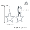 Simple Daily Wear Sterling Silver Star Hoop Earrings Fashionable and Versatile BO3781-3