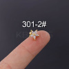 Flower 316L Surgical Stainless Steel Micro Pave Cubic Zirconia Cartilage Earrings WGAF33A-02-1