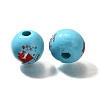 Valentine's Day Element Printed Wood Beads WOOD-R002-01-26-2