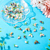 48Pcs 8 Styles Natural Shell Copper Wire Wrapped Shell Shaped Pendants PALLOY-TA00260-5