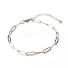 304 Stainless Steel Paperclip Chains Bracelet BJEW-JB06524-02-1