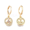 Colorful Cubic Zirconia Flower Dangle Leverback Earrings EJEW-N012-84-1