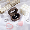 Oval Wood Wedding Ring Storage Boxes with Velvet Inside CON-WH0107-32-4