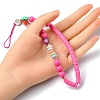 Round & Star Acrylic Beaded Mobile Phone Lanyard Wrist Strap HJEW-YW0001-03-4