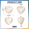 12Pcs Brass Pave White Shell Heart Charms FIND-BC0013-84A-2