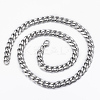 201 Stainless Steel Curb Chain Necklaces & Bracelets Sets SJEW-L186-02P-A-3