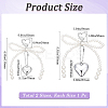 2Pcs 2 Styles Heart & Bowknot Acrylic Imitation Pearls Pendant Decorations HJEW-BBC0001-04-2
