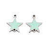 304 Stainless Steel Aquamarine Enamel Connector Charms STAS-Z078-14P-1
