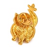 Alloy Jet Rhinestone Cat Brooch JEWB-Q045-02G-2