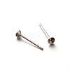 Non-Tarnish 304 Stainless Steel Post Stud Earring Settings for Pointed Back Xilion Rivoli Rhinestone STAS-E088-13-3mm-1