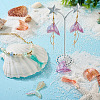 32Pcs 12 Styles Fishtail Shape Transparent Acrylic & Resin Pendants TACR-TA0001-16-21