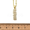 Brass Clear Cubic Zirconia Pendant Necklaces for Women NJEW-A039-02B-G-5