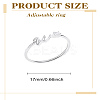 1Pc Letter Brass Rhinestone Open Cuff Rings for Women AJEW-LP0004-47W-S-2