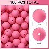 100Pcs Silicone Beads Round Rubber Bead 15MM Loose Spacer Beads for DIY Supplies Jewelry Keychain Making JX443A-1