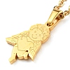 304 Stainless Steel Heart Cupid Pendant Necklaces for Women LS-NJEW-A012-01G-1