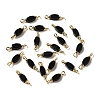 Natural Black Onyx(Dyed & Heated) Connector Charms FIND-C046-09B-G-1