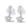 Anti-Tarnish Rhodium Plated 999 Fine Silver Star Stud Earrings for Women EJEW-S215-03P-2