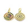 Brass Micro Pave Colorful Cubic Zirconia Charms KK-E068-VF076-3