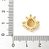 Brass Micro Pave Cubic Zirconia Connector Charms KK-U053-03G-3