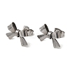 304 Stainless Steel Bowknot Stud Earrings EJEW-Z136-01P-4