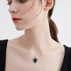 Alloy Jet Rhinestone Gothic Heart Pendant Necklaces FS-WG22DFD-01-4