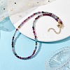 Faceted Round Natural Agate(Dyed & Heated) Beaded Necklaces for Women NJEW-JN04659-02-3