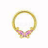 304 and 316 Surgical Stainless Steel Cubic Zirconia Butterfly Nipple Rings WGE628F-01-1