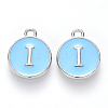 Platinum Plated Alloy Enamel Charms X-ENAM-S118-04I-P-1