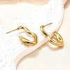 Ion Plating(IP) 304 Stainless Steel C-shape Stud Earrings EJEW-P197-03G-2