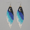 Moon Stainless Steel Dangle Earrings KS8218-1-1