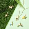 6Pcs 6 Styles Brass Enamel European Dangle Charms KK-CJ0003-95-6
