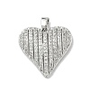Brass Micro Pave Clear Cubic Zirconia Pendants KK-L254-07G-1