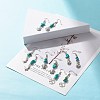 Synthetic Turquoise Chips Beaded Dangle Earrings EJEW-JE04890-01-2
