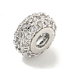 Rack Plating Brass Micro Pave Cubic Zirconia Beads KK-B091-03P-01-2