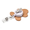 Christmas Gingerbread Man Felt & ABS Plastic Badge Reel AJEW-I053-04-3