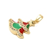 Christmas Theme Rack Plating Brass Cubic Zirconia Pendants KK-K385-119G-01-2