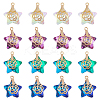 16Pcs 4 Colors Electroplate Glass Pendants EGLA-FH0001-11-1