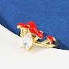 Brass Micro Pave Cubic Zirconia Cuff Rings for Women RJEW-F182-07G-3