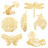 14Pcs 7 Styles Brass Filigree Big Pendants KKC-TA0001-06-1