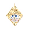 Brass Micro Pave Cubic Zirconia Enamel Pendants KK-L250-08G-07-1