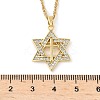 304 Stainless Steel Micro Pave Clear Cubic Zirconia Pendant Necklaces for Women NJEW-U047-01B-G-3