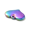 PVD Vacuum Plating 304 Stainless Steel Stamping Blank Tag Heart Pendants STAS-G218-08M-2-3