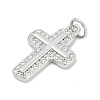 Brass Micro Pave Clear Cubic Zirconia Pendants KK-G522-51P-03-2