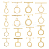 16Pcs 8 Styles Brass Toggle Clasps KK-HS0001-40-1