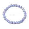 Natural Dyed Blue Lace Agate Beads Stretch Bracelets for Women BJEW-JB11261-2