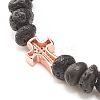 Natural Lava Rock Beaded Stretch Bracelet BJEW-JB08294-03-5