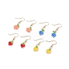 4 Pairs 4 Style Glass Seed Braided Flower Dangle Earrings EJEW-JE05022-1